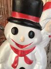 Vintage Christmas Blow Mold Snowman With Friends Lighted Union New Old Stock 30   