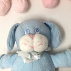 3 Russ Berrie Vintage Terry Cloth Baby Rattle Blue Dog Pink Pig Elephant 7 25   