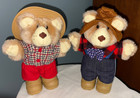 Lot Of 4 Vintage 1986 Wendy   s Furskins Bears      7 5 Inch Country Plush Set