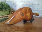 Vtg  Monkey Pod Leaf  Waikiki Woods Hawaii Carved Dish Tray Decor