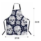 Skull Floral Eyes Bib Apron With Adjustable Neck For Men Women suitable For K   