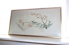 Fabulous Vintage Chinese Fan Painting Framed Insects Calligraphy By Shi Qiao