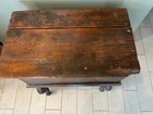 19 Cent  Antique Primitive Handmade Wooden Chest With Stand  Mb618