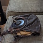 Wwii Air Force Leather Flight Helmet Militaria Vintage With Earphones