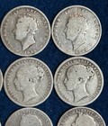 Lot Of 20 Great Britain One Shilling Coins Sterling Silver Circulated 105 Grams