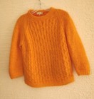 Vintage 60s Fuzzy Mohair Sweater Orange New Arts Hong Kong Medium Mod Retro Knit