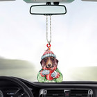 Dachshund Dog Merry Christmas Ornament  Dachshund Dog Warm Winter Xmas Ornament