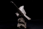 Handsome Japanese Meiji  early 20thc  Bronze Hawk  Taketaro Shinkai