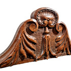 Scroll Leaves Crowned Carving Pediment 11 2 Antique French Architectural Salvage