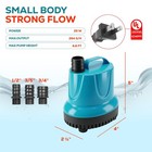 264 Gph Bottom Feed Submersible Water Pump 25w For Aquariums Hydroponics Ponds