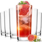 Drinking Highball Glasses Set Of 6  Water Glasses 16 Oz  Wide Mouth Design Le   