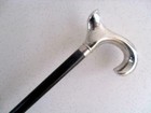 Vintage Antique Walking Cane Wooden Walking Stick Silver Brass Handle Knob Gift