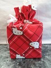 Hello Kitty Red Plaid Cotton Fabric  Handmade Square Tissue Box Cover