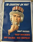 Ww2 Uncle Sam Security Poster             us Govt print Office 1942 22   x28       