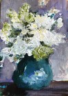 Aceo Atc Acrylic Painting Print    meditation    Floral Art Card Signed Free Ship