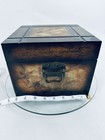 Vintage Style Wooden Storage Chest Box Decorative Trunk Hinged Lid Metal Handles