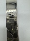 Vintage Uch Italy Desk Set Scissor Letter Opener Silver Tone With Leather Sheath