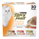 120 Cans  Purina   Fancy Feast   Classic Pate Wet Cat Food - Poultry   Beef  3 Oz
