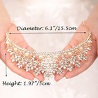 Jwicos Gold Crystal Pearl Tiara Crown For Women Princess Rhinestone Crown 