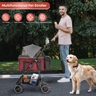 2-in-1 Foldable Pet Stroller With Canopy  4 Wheels Pet Strolling Cart For Sma   