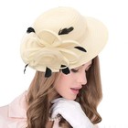 Wide Brim Derby Church Hat For Women - Stylish Fascinator Sun Bucket Hat
