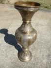 Beautiful Vintage Handmade  Large Brass    Sterling Silver   Copper Urn   Vase