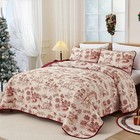  Queen Quilt Set christmas Toile Lightweight Bedspreads Queen  96 x90   Red