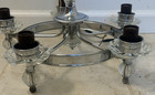 Vintage Art Deco  5 Arm Glass   Metal Ceiling Light Fixture Chandelier