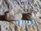 Vintage  Sheep Skin Leather Baby Or Doll Booties