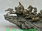 11 8  Old Chinese Bronze Fengshui Lucky Zodiac Year Animal 8 Horse Statue