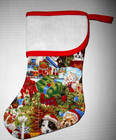 Quilted Christmas Stocking Cross Stitch  charles Craft Aida Cuff  Puppy Dogs 12 