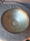 Vintage Mid-century Modern Silver On Copper Hand Hammered Metallic Metal Bowl