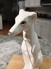 Vintage Old Porcelain Greyhound  Dog Chained To Puppy Figurine  Sculpture 