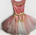 Weissman Size Kids Small Girls Child Gold And Pink Ballet Dance Costume Tulle