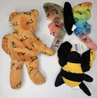 Vtg Salvino s Bammers 1999 Muhammad Ali Set Of 3 Bean Plush Bear Butterfly   Bee