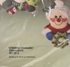 Vintage Bucilla Cheerful Charmers Felt Christmas Ornament Kit Set Of 4 Sealed