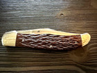 Ka-bar Dogs Head Single Blade Folding Hunter Knife  0583 5 25  Closed 9 25  Open