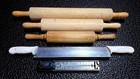 Lot Of 3 Wooden Rolling Pins 26   21    19  And Dexter Russell 26  Double Knife 