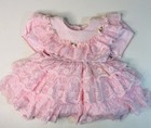 Vintage Full Circle Toddler Pageant Fancy Dress Pink Ruffled Layered Lace 12 M