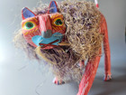 Hand-carved Copal Wood Lion Alebrije Oaxacan Sculpture Signed