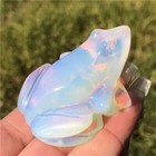 Natural Opal Quartz Crystal Lucky Frog Carved Gemstone Statue Mini Energy Decor