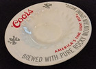 Coors Beer White Ceramic Ashtray Advertising Coin Tray Decor 6    Round Vintage