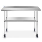 Stainless Steel 24  X 48  Nsf Kitchen Restaurant Prep Table W Backsplash Casters