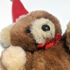 1979 Russ Berrie   Co Holiday Bear 4  Plush Red Bow Christmas Hat Made In Usa