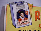 Vintage Raleigh Cigarettes Cardboard Advertising Sign Carton Store Display