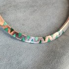 Vintage Taxco Mexico 925 Sterling Silver Malachite Choker Necklace 17 75  3 7oz