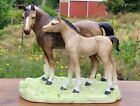 Porcelain Horse Mare And Foal Norleans Figurine Hand Painted Vintage Collectible