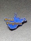 Vtg Lot Souvenir State Of West Virginia Blue Plastic Gold Edge Lapel Hat Pin Wv