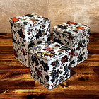 3 Vintage Nesting Daher Square Hinged Lidded Tins Made In England