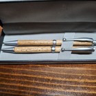 Vintage Wooden Pen   Pencil Set In Box Unmarked Working Condition 